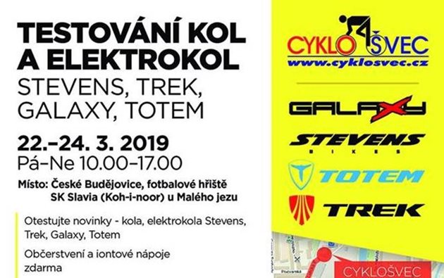 Pozvánka na testování kol a elektrokol 2019 Stevens, Galaxy a Totem