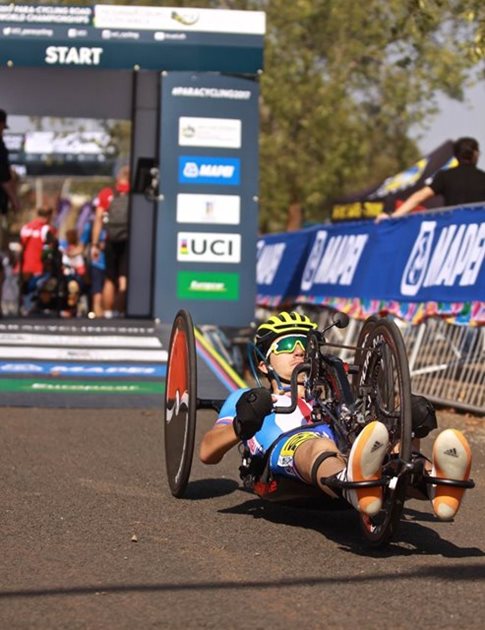 Handbiker Patrik Jahoda v časovce MS Pietermaritzburg pátý